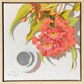 Pink-gum-blossom-with-spotted-vase-33